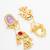 wedding wear kundan purple stone chandelier earrings with multicolor jhumki drops