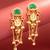 kundan green stone chandelier earrings with pink enamel pendant