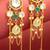 bridal wear kundan hexagon chandelier earrings with turquoise enamel pendant