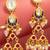 presents kundan navy enamel tiered chandelier earrings with peach bead drops