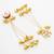 maroon crescent moon kundan chandelier earrings with gold bell tassels
