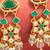green stone ad floral chandelier earrings with beaded drops
