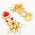 maroon stone ad floral chandelier earrings with pearl drops