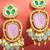 purple and green ad statement drop earrings with beaded fringe