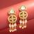 clear stone ad floral motif chandelier earrings with pearl drops