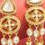 clear stone ad floral motif chandelier earrings with pearl drops