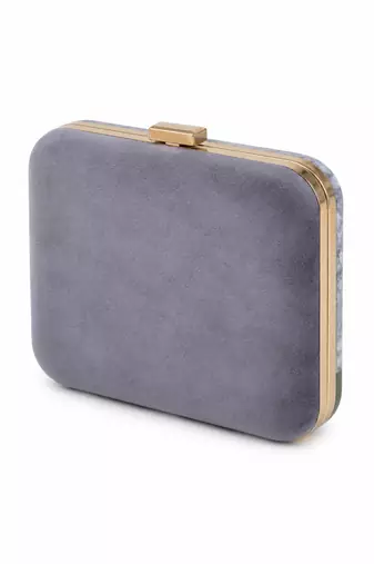 Indian Queen Portrait Embellished Clutch Bag with Gold Tassel
