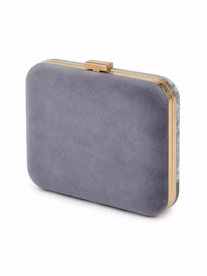 Indian Queen Portrait Embellished Clutch Bag with Gold Tassel