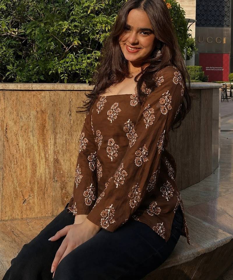 Pack of 2 handmade block printed rayon fabric  short kurti for women's