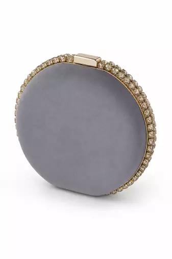 Zardozi Embroidered Clutch with Gold Chain