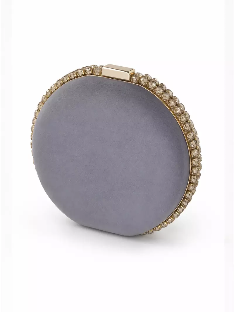 Zardozi Embroidered Clutch with Gold Chain