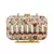 Ivory Floral Print Jewel Clutch Bag with Pearl Tassel
