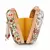 Ivory Floral Print Jewel Clutch Bag with Pearl Tassel