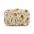 Ivory Floral Print Jewel Clutch Bag with Pearl Tassel