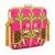 Pink Elephant Print Clutch Bag with Embroidered & Gold Embellishment