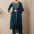 TEAL BLUE EMBRODEIRY WORK FABRIC ROMAN SILK WOMENS KURTI PANT DUPATTA SET
