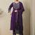PURPLE EMBRODEIRY WORK FABRIC ROMAN SILK WOMENS KURTI PANT DUPATTA SET