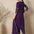 PURPLE EMBRODEIRY WORK FABRIC ROMAN SILK WOMENS KURTI PANT DUPATTA SET