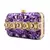 Purple Amethyst Print Slide-In Clutch Bag with Embellished Detail