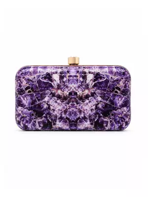 Purple Amethyst Print Slide-In Clutch Bag with Embellished Detail 3