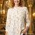 OFFWHITE FLORAL PRINTED WORK FABRIC COTTON WOMENS KURTI PANT DUPATTA SET