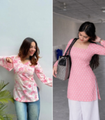 Pack of 2 handmade block printed rayon fabric  short kurti for women's