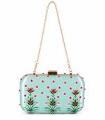 Mughal Painting Inspired Clutch Bag with Stone Embellishment