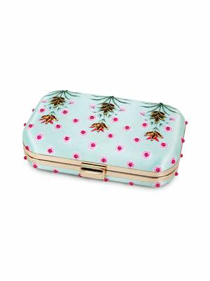 Mughal Painting Inspired Clutch Bag with Stone Embellishment 3