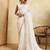 Ivory white embroidered saree with delicate sequin & threadwork border