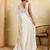 Ivory white embroidered saree with delicate sequin & threadwork border