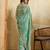 Tissue saree with silver star embroidery & embellished border