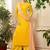 yellow georgette embroidered semi stitched salwar with dupatta