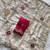 Ivory white embroidered saree with multicolor motifs & magenta blouse