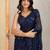 gorgette blue sequence work saree