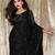 gorgette black sequence work saree