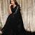 gorgette black sequence work saree