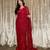 gorgette red sequence work saree