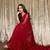 gorgette red sequence work saree