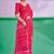 Red Leheriya Printed Cotton Linen Saree With Unstitched Blouse