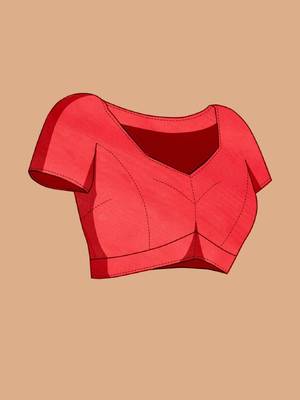 Red Woven Design Zari Banarasi Saree With Unstitched blouse 6