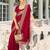 Red Embellished Saree With Unstitched Blouse Piece