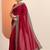 Red Embellished Saree With Unstitched Blouse Piece