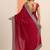 Red Embellished Saree With Unstitched Blouse Piece