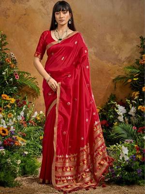 Ethnic Motifs Woven Design Saree with Unstitched Blouse 2