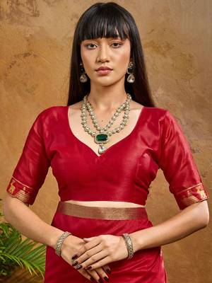 Ethnic Motifs Woven Design Saree with Unstitched Blouse 7