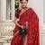 Red Bandhani Printed Saree With Unstitched Blouse Piece