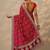 Red Bandhani Printed Saree With Unstitched Blouse Piece