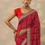 Red Bandhani Printed Saree With Unstitched Blouse Piece