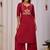 Maroon embroidery cotton kurta with pant