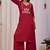 Maroon embroidery cotton kurta with pant